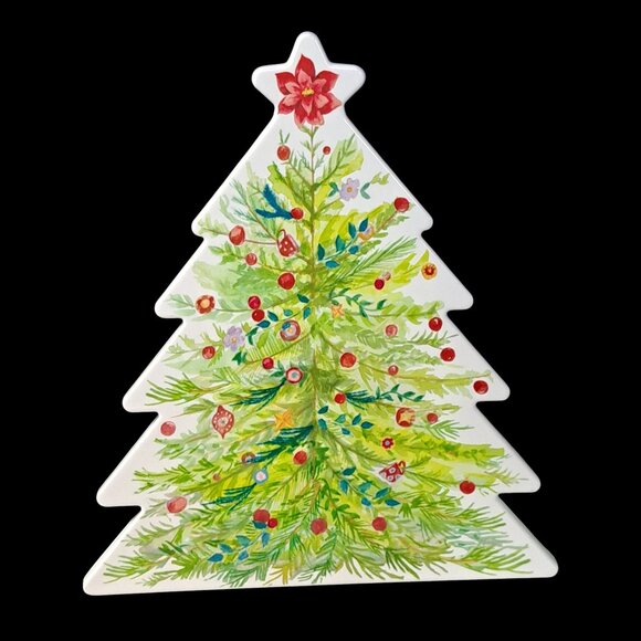 Pioneer Woman CHRISTMAS TREE Treats Cookies Fudge PLASTIC Holder Holiday plate - Picture 9 of 14